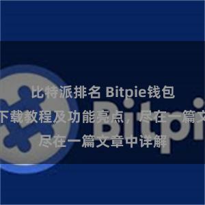 比特派排名 Bitpie钱包最新版本下载教程及功能亮点，尽在一篇文章中详解