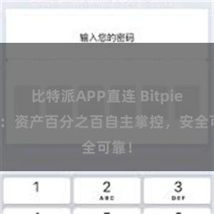 比特派APP直连 Bitpie钱包：资产百分之百自主掌控，安全可靠！