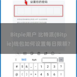 Bitpie用户 比特派(Bitpie)钱包如何设置每日限额？