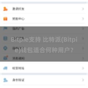 Bitpie支持 比特派(Bitpie)钱包适合何种用户？